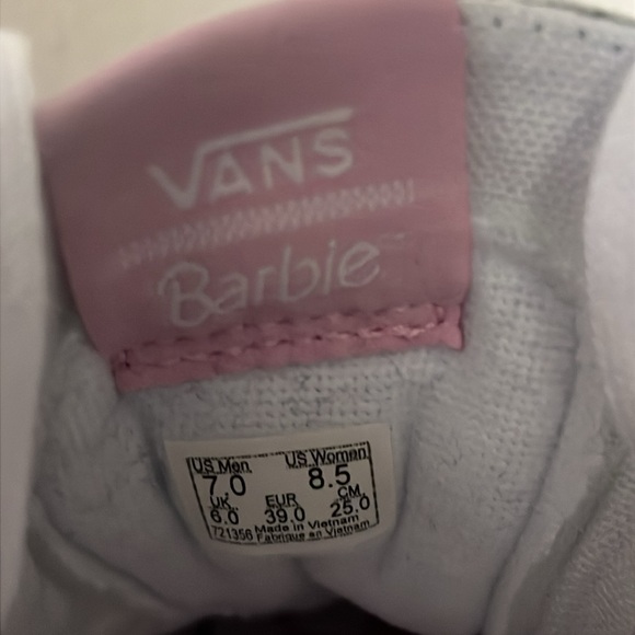 Size 8.5  VANS Barbie x Sk8- Tapered Stackform High White Pink - Picture 12 of 12